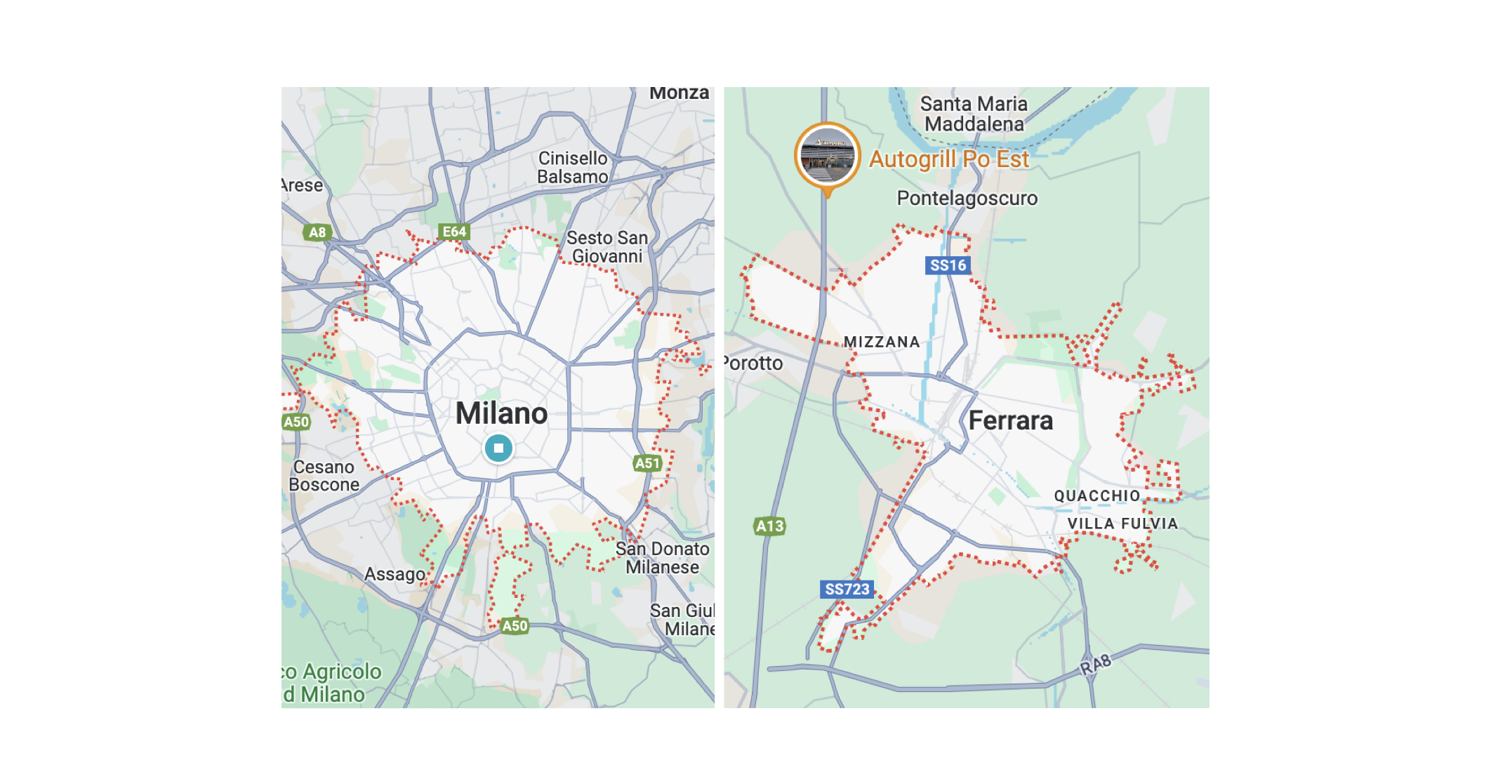 Città di Milano e Ferrara